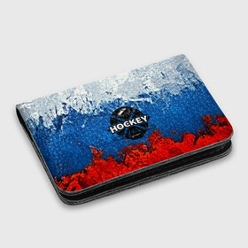 Картхолдер с принтом с принтом Хоккей триколор в городе Новоалтайск, натуральная матовая кожа | размер 7,3 х 10 см; кардхолдер имеет 4 кармана для карт; | bandy | hockey | клюшка | коньки | лед | россия | русский хоккей | спорт | хоккей | чемпионат