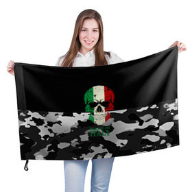 Флаг 3D с принтом Made in Italy в городе Новоалтайск, 100% полиэстер | плотность ткани — 95 г/м2, размер — 67 х 109 см. Принт наносится с одной стороны | camouflage | made in italy | skull | абстракция | города | италия | камуфляж | нация | страны | текстуры | череп