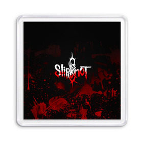 Магнит 55*55 с принтом Slipknot пятна в городе Новоалтайск, Пластик | Размер: 65*65 мм; Размер печати: 55*55 мм | slipknot | альтернативный метал | андерс | брызги | грув метал | колсефни | кори | кровь | метал | ню метал | рок | слипкнот | тейлор