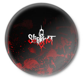 Значок с принтом Slipknot пятна в городе Новоалтайск,  металл | круглая форма, металлическая застежка в виде булавки | Тематика изображения на принте: slipknot | альтернативный метал | андерс | брызги | грув метал | колсефни | кори | кровь | метал | ню метал | рок | слипкнот | тейлор