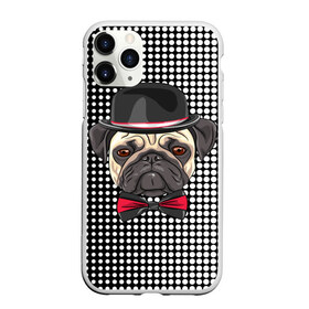 Чехол для iPhone 11 Pro матовый с принтом Mr Pug в городе Новоалтайск, Силикон |  | Тематика изображения на принте: animal | dog | pet | pug | puppy | арт | горошек | джентльмен | животные | кружочки | мопс | мопсик | пес | собаки | текстура | французский бульдог