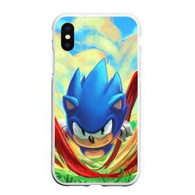 Чехол для iPhone XS Max матовый с принтом Sonic в городе Новоалтайск, Силикон | Область печати: задняя сторона чехла, без боковых панелей | sega | sonic | sonic mania | ежик | сега | соник
