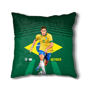 Подушка 3D с принтом Neymar в городе Новоалтайск, наволочка – 100% полиэстер, наполнитель – холлофайбер (легкий наполнитель, не вызывает аллергию). | состоит из подушки и наволочки. Наволочка на молнии, легко снимается для стирки | neymar | неймар | сборная бразилии