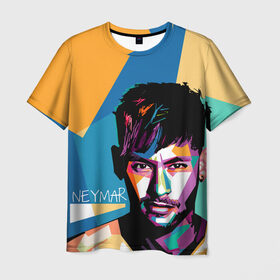 Мужская футболка 3D с принтом Neymar в городе Новоалтайск, 100% полиэфир | прямой крой, круглый вырез горловины, длина до линии бедер | Тематика изображения на принте: neymar | неймар | сборная бразилии