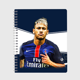 Тетрадь с принтом Neymar в городе Новоалтайск, 100% бумага | 48 листов, плотность листов — 60 г/м2, плотность картонной обложки — 250 г/м2. Листы скреплены сбоку удобной пружинной спиралью. Уголки страниц и обложки скругленные. Цвет линий — светло-серый
 | neymar | psg | неймар | псж | сборная бразилии