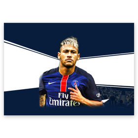 Поздравительная открытка с принтом Neymar в городе Новоалтайск, 100% бумага | плотность бумаги 280 г/м2, матовая, на обратной стороне линовка и место для марки
 | neymar | psg | неймар | псж | сборная бразилии