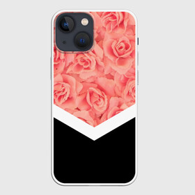 Чехол для iPhone 13 mini с принтом Розы (в цвете) в городе Новоалтайск,  |  | flowers | абстракция | растения | розовы | розы | треугольник | цветы | черно белый