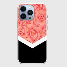 Чехол для iPhone 13 Pro с принтом Розы (в цвете) в городе Новоалтайск,  |  | flowers | абстракция | растения | розовы | розы | треугольник | цветы | черно белый