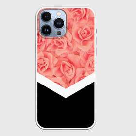 Чехол для iPhone 13 Pro Max с принтом Розы (в цвете) в городе Новоалтайск,  |  | flowers | абстракция | растения | розовы | розы | треугольник | цветы | черно белый