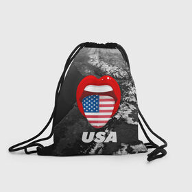 Рюкзак-мешок 3D с принтом USA в городе Новоалтайск, 100% полиэстер | плотность ткани — 200 г/м2, размер — 35 х 45 см; лямки — толстые шнурки, застежка на шнуровке, без карманов и подкладки | united states | united states of america | yankeeland | америка | планета | сша | язык