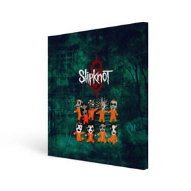 Холст квадратный с принтом Группа Slipknot в городе Новоалтайск, 100% ПВХ |  | slipknot | альтернативный метал | грув метал | комбинезон | маска | метал | мрачный | ню метал | рок