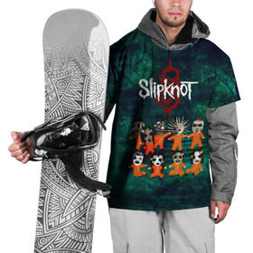 Накидка на куртку 3D с принтом Группа Slipknot в городе Новоалтайск, 100% полиэстер |  | slipknot | альтернативный метал | грув метал | комбинезон | маска | метал | мрачный | ню метал | рок
