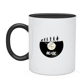 Кружка двухцветная с принтом Советский винил AC/DC в городе Новоалтайск, керамика | объем — 330 мл, диаметр — 80 мм. Цветная ручка и кайма сверху, в некоторых цветах — вся внутренняя часть | Тематика изображения на принте: ac dc | acdc | австралийская | ангус янг | блюз рок | виниловый | группа | диск. пластинка | крис слэйд | люди | рок | рок н ролл | ссср | стиви янг | хард рок | человечки | эволюция | эксл роуз