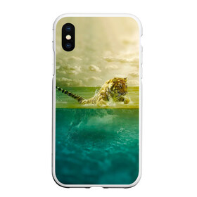 Чехол для iPhone XS Max матовый с принтом Тигр жизнь ПИ в городе Новоалтайск, Силикон | Область печати: задняя сторона чехла, без боковых панелей | Тематика изображения на принте: амурский | бенгальский тигр | брызги | вода | дикий | животное | звере | зверь | капли | кот | кошка | море | небо | океан | полосатый | тигрица | усатый | уссурийский | хвост | хищник | царь