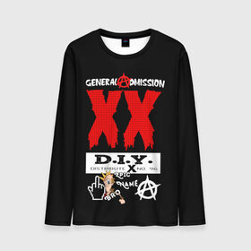 Мужской лонгслив 3D с принтом General Admission PUNK R0Ck в городе Новоалтайск, 100% полиэстер | длинные рукава, круглый вырез горловины, полуприлегающий силуэт | Тематика изображения на принте: 