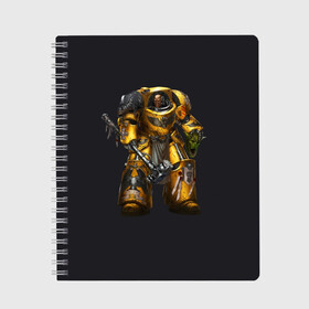 Тетрадь с принтом Warhammer 40 000 в городе Новоалтайск, 100% бумага | 48 листов, плотность листов — 60 г/м2, плотность картонной обложки — 250 г/м2. Листы скреплены сбоку удобной пружинной спиралью. Уголки страниц и обложки скругленные. Цвет линий — светло-серый
 | Тематика изображения на принте: game | hammer | terminator armor | warhammer 40k | wh40k | игра | игрок | терминатор | фантастика | фэнтези