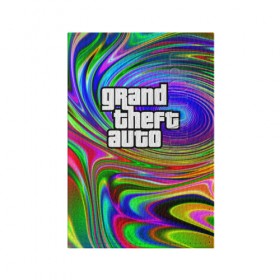 Обложка для паспорта матовая кожа с принтом Grand Theft Auto в городе Новоалтайск, натуральная матовая кожа | размер 19,3 х 13,7 см; прозрачные пластиковые крепления | color | game | gta | абстракция | игра | игрок | линии | узор | цвет