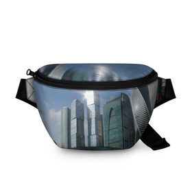 Поясная сумка 3D с принтом Москва-сити в городе Новоалтайск, 100% полиэстер | плотная ткань, ремень с регулируемой длиной, внутри несколько карманов для мелочей, основное отделение и карман с обратной стороны сумки застегиваются на молнию | 870 лет | city | moscow | выставочная | деловой центр | день города | красная пресня | краснопресненская набережная | москва сити