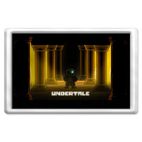 Магнит 45*70 с принтом undertale sans в городе Новоалтайск, Пластик | Размер: 78*52 мм; Размер печати: 70*45 | Тематика изображения на принте: sans bad time