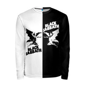 Мужской лонгслив 3D с принтом Black Sabbath в городе Новоалтайск, 100% полиэстер | длинные рукава, круглый вырез горловины, полуприлегающий силуэт | black sabbath | ангел | белое | билл уорд | гизер батлер | группа | демон | инь и янь | крылья | метал | музыка | надпись | оззи | осборн | песни | рок | тони айомми | хард рок | хеви метал | черное