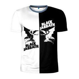 Мужская футболка 3D спортивная с принтом Black Sabbath в городе Новоалтайск, 100% полиэстер с улучшенными характеристиками | приталенный силуэт, круглая горловина, широкие плечи, сужается к линии бедра | black sabbath | ангел | белое | билл уорд | гизер батлер | группа | демон | инь и янь | крылья | метал | музыка | надпись | оззи | осборн | песни | рок | тони айомми | хард рок | хеви метал | черное
