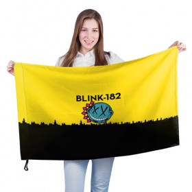 Флаг 3D с принтом Blink-182 город в городе Новоалтайск, 100% полиэстер | плотность ткани — 95 г/м2, размер — 67 х 109 см. Принт наносится с одной стороны | blink | альтернативный рок | блинк | город | желтый | марк хоппус | музыка | мэтт скиба | панк | панк рок | песни | поп панк | рок | скейт панк | смайл | солнце | трэвис баркер