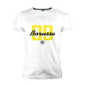 Мужская футболка премиум с принтом Borussia Dortmund - Borusse 09 (New 2018 Design) в городе Новоалтайск, 92% хлопок, 8% лайкра | приталенный силуэт, круглый вырез ворота, длина до линии бедра, короткий рукав | боруссия дортмунд