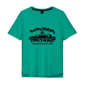 Мужская футболка хлопок Oversize с принтом Borussia Dortmund - Seit 1909,Black (New Design 2018) в городе Новоалтайск, 100% хлопок | свободный крой, круглый ворот, “спинка” длиннее передней части | боруссия дортмунд