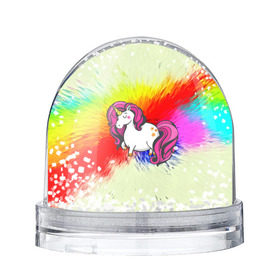 Снежный шар с принтом Радужный Единорог в городе Новоалтайск, Пластик | Изображение внутри шара печатается на глянцевой фотобумаге с двух сторон | краска | радуга | радужный единорог