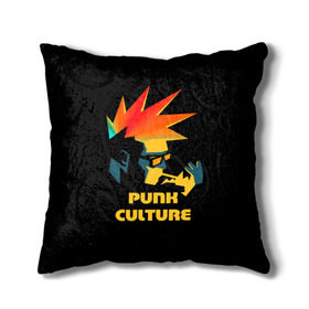 Подушка 3D с принтом Punk culture в городе Новоалтайск, наволочка – 100% полиэстер, наполнитель – холлофайбер (легкий наполнитель, не вызывает аллергию). | состоит из подушки и наволочки. Наволочка на молнии, легко снимается для стирки | music | punk | ирокез | музыка | панк | панк музыка | рок | рок музыка | суб культура