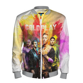Мужской бомбер 3D с принтом Coldplay в городе Новоалтайск, 100% полиэстер | застегивается на молнию, по бокам два кармана без застежек, по низу бомбера и на воротнике - эластичная резинка | cold play | rock | колд плей | колд плэй | колдплей | колдплэй | рок