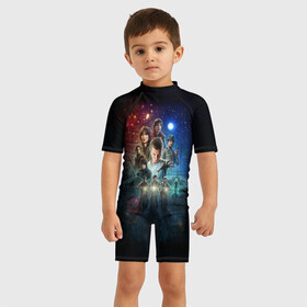 Детский купальный костюм 3D с принтом Stranger Things в городе Новоалтайск, Полиэстер 85%, Спандекс 15% | застежка на молнии на спине | stranger things | очень странные дела