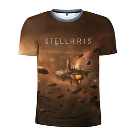 Мужская футболка 3D спортивная с принтом Stellaris в городе Новоалтайск, 100% полиэстер с улучшенными характеристиками | приталенный силуэт, круглая горловина, широкие плечи, сужается к линии бедра | stellaris