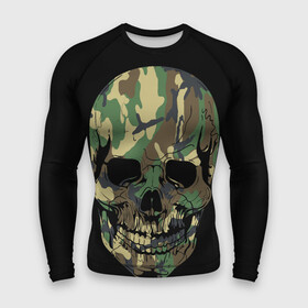 Мужской рашгард 3D с принтом Череп Армия в городе Новоалтайск,  |  | army | biker | ffm | skeleton | skull | армия | байкер | камуфляж | каска | скелет | череп | шлем