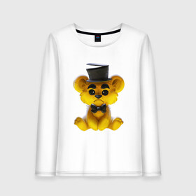 Женский лонгслив хлопок с принтом Golden Freddy в городе Новоалтайск, 100% хлопок |  | five nights at freddys | golden freddy | золотой фредди | медведь | мишка