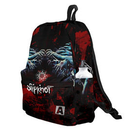 Рюкзак 3D с принтом Slipknot руки зомби в городе Новоалтайск, 100% полиэстер | лямки с регулируемой длиной, сверху петелька, чтобы рюкзак можно было повесить на вешалку. Основное отделение закрывается на молнию, как и внешний карман. Внутри два дополнительных кармана, один из которых закрывается на молнию. По бокам два дополнительных кармашка | slipknot | альтернативный метал | андерс | брызги | грув метал | капли | колсефни | кори | кровь | метал | ню метал | ок | слипкнот | тейлор