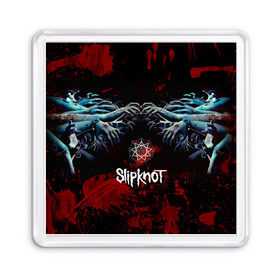 Магнит 55*55 с принтом Slipknot руки зомби в городе Новоалтайск, Пластик | Размер: 65*65 мм; Размер печати: 55*55 мм | Тематика изображения на принте: slipknot | альтернативный метал | андерс | брызги | грув метал | капли | колсефни | кори | кровь | метал | ню метал | ок | слипкнот | тейлор