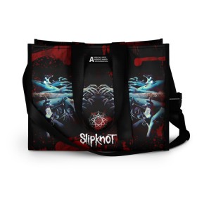 Сумка-шоппер 3D с принтом Slipknot руки зомби в городе Новоалтайск, 100% полиэстер | застегивается на металлическую кнопку; внутренний карман застегивается на молнию. Стенки укреплены специальным мягким материалом, чтобы защитить содержимое от несильных ударов
 | slipknot | альтернативный метал | андерс | брызги | грув метал | капли | колсефни | кори | кровь | метал | ню метал | ок | слипкнот | тейлор