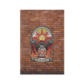Обложка для паспорта матовая кожа с принтом Praise the sun в городе Новоалтайск, натуральная матовая кожа | размер 19,3 х 13,7 см; прозрачные пластиковые крепления | action | dark souls | praise the sun | rpg | в жанре | витраж | восславь | дарк | доспехи | игры | кирпич | компьютерная игра | надпись | огонь | рпг | рыцарь | солнце | соулс | стена | шлем | экшен