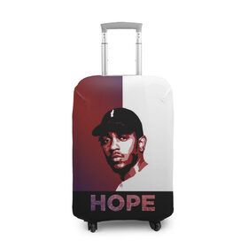 Чехол для чемодана 3D с принтом Hope Kendrick Lamar в городе Новоалтайск, 86% полиэфир, 14% спандекс | двустороннее нанесение принта, прорези для ручек и колес | k dot | kendrick lamar | город | дакворт | здания | кендрик | комптон | король хип хопа | ламар | музыкант | надежда | надпись | певец | репер | хип хоп