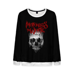 Мужской свитшот 3D с принтом Motionless in White череп в городе Новоалтайск, 100% полиэстер с мягким внутренним слоем | круглый вырез горловины, мягкая резинка на манжетах и поясе, свободная посадка по фигуре | miw | motionless in white | гот | готик | готика | готы | группа | индастриал | крис моушнлесс | метал | металл | музыка | райан ситковски | рикки хоррор | черулли