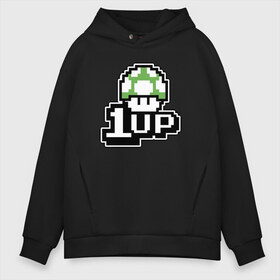 Мужское худи Oversize хлопок с принтом Mario 1up в городе Новоалтайск, френч-терри — 70% хлопок, 30% полиэстер. Мягкий теплый начес внутри —100% хлопок | боковые карманы, эластичные манжеты и нижняя кромка, капюшон на магнитной кнопке | dandy | mario | гриб | денди | жизнь | марио | мухомор