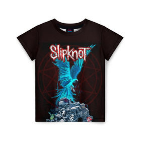 Детская футболка 3D с принтом Орел группа Slipknot в городе Новоалтайск, 100% гипоаллергенный полиэфир | прямой крой, круглый вырез горловины, длина до линии бедер, чуть спущенное плечо, ткань немного тянется | Тематика изображения на принте: slipknot | альтернативный метал | андерс | головы | грув метал | колсефни | кори | маска | метал | музыка | ню метал | рок | слипкнот | тейлор