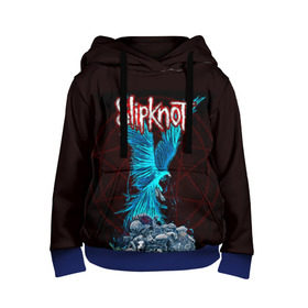 Детская толстовка 3D с принтом Орел группа Slipknot в городе Новоалтайск, 100% полиэстер | двухслойный капюшон со шнурком для регулировки, мягкие манжеты на рукавах и по низу толстовки, спереди карман-кенгуру с мягким внутренним слоем | Тематика изображения на принте: slipknot | альтернативный метал | андерс | головы | грув метал | колсефни | кори | маска | метал | музыка | ню метал | рок | слипкнот | тейлор