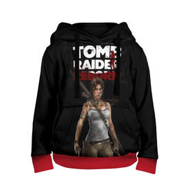 Детская толстовка 3D с принтом TOMB RAIDER в городе Новоалтайск, 100% полиэстер | двухслойный капюшон со шнурком для регулировки, мягкие манжеты на рукавах и по низу толстовки, спереди карман-кенгуру с мягким внутренним слоем | game | girl | gun | lara croft | tomb raider | девушка | игра | оружие | пистолет