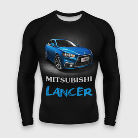 Мужской рашгард 3D с принтом Mitsubishi Lancer в городе Новоалтайск,  |  | auto | lancer | mitsubishi | авто | автомобиль | водитель | лансер | мицубиси | тачка | японец