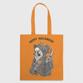 Сумка 3D повседневная с принтом Happy Halloween в городе Новоалтайск, 100% полиэстер | Плотность: 200 г/м2; Размер: 34×35 см; Высота лямок: 30 см | helloween |  хэллоуин | день всех святых | крик | нож | праздник | ужас | хеллоуин | хеловин | хелоуин