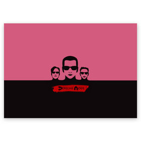 Поздравительная открытка с принтом Группа Depeche Mode в городе Новоалтайск, 100% бумага | плотность бумаги 280 г/м2, матовая, на обратной стороне линовка и место для марки
 | Тематика изображения на принте: depeche mode | альтернативный | вестник моды | голова | депеш мод | дэйв гаан | индастриал | мартин гор | музыка | надпись | новая волна | очки | рок | синти поп | электроник | энди флетчер