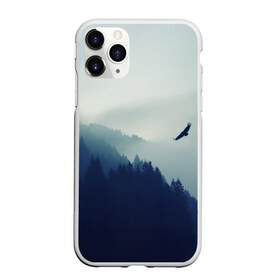 Чехол для iPhone 11 Pro матовый с принтом ОРЁЛ НАД ЛЕСОМ в городе Новоалтайск, Силикон |  | bird | dark | fog | forest | heaven | jh k | ktc | sky | texture | деревья | животные | лес | небо | орел | природа | птица | птицы | текстуры | тёмный лес | туман