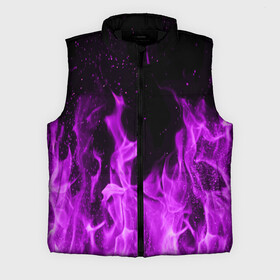 Мужской жилет утепленный 3D с принтом ФИОЛЕТОВЫЙ ОГОНЬ  VIOLET FLAME NEON в городе Новоалтайск,  |  | лиловый | пламя | яркий